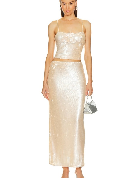 Lovers + Friends Dresses & Skirts - Lovers + Friends Champagne Sequin Two-Piece Skirt Set